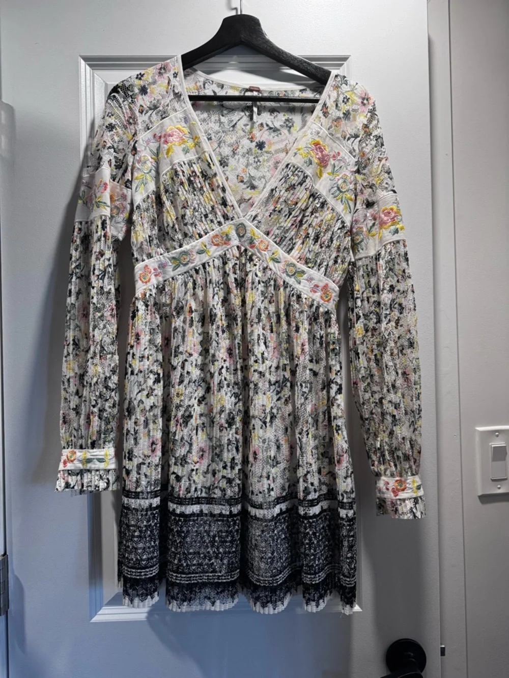 Free People Cherry Blossom Mini Dress in Ivory - Picture 4 of 8